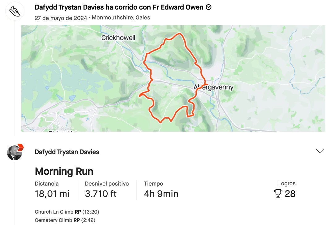 DafyddTrystan's tweet photo. Am wythnos o hyfforddi - brec fory? @_LowriMorgan ... y si Senor Strava - er muy por encima del intervalo semanal!!! https://t.co/do1Zgqkcg6