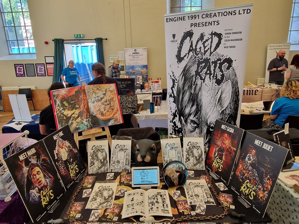 E1991Creations's tweet image. Hello everyone!

I'm here exhibiting for the outstanding @CymeraF, 10am-5pm! 

I'm selling signed copies of Caged Rats The Comic Volumes 1 and 2 and A3 sized horror posters!

Come along and say hi!

engine1991creationsltd.com 

#cymera #edinburgh #Festival #Sunday #horrorcomic