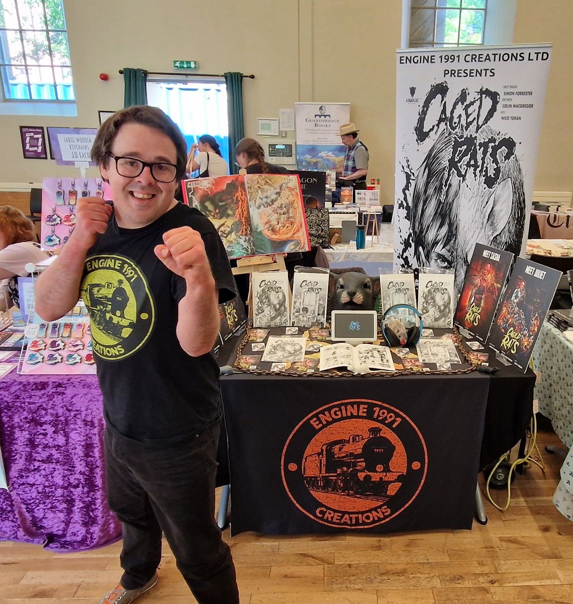 E1991Creations's tweet image. Hello everyone!

I'm here exhibiting for the outstanding @CymeraF, 10am-5pm! 

I'm selling signed copies of Caged Rats The Comic Volumes 1 and 2 and A3 sized horror posters!

Come along and say hi!

engine1991creationsltd.com 

#cymera #edinburgh #Festival #Sunday #horrorcomic