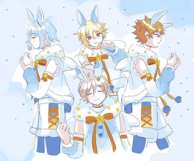「blue hair multiple boys」 illustration images(Latest)
