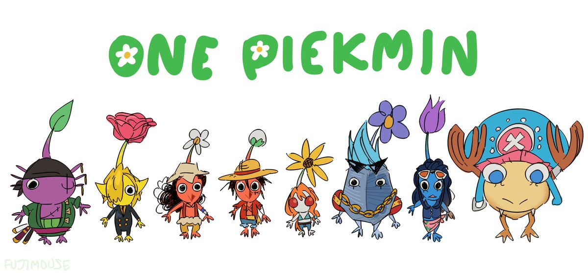 fujimouse's tweet photo. this tha best thing ive ever made. #pikmin #ONEPIECE https://t.co/hHhTO66hbc