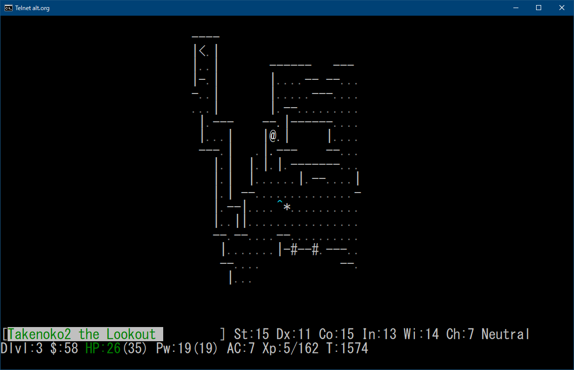 TakenokoSatono's tweet image. 眠いのでここらへんでストップ。 #nethack