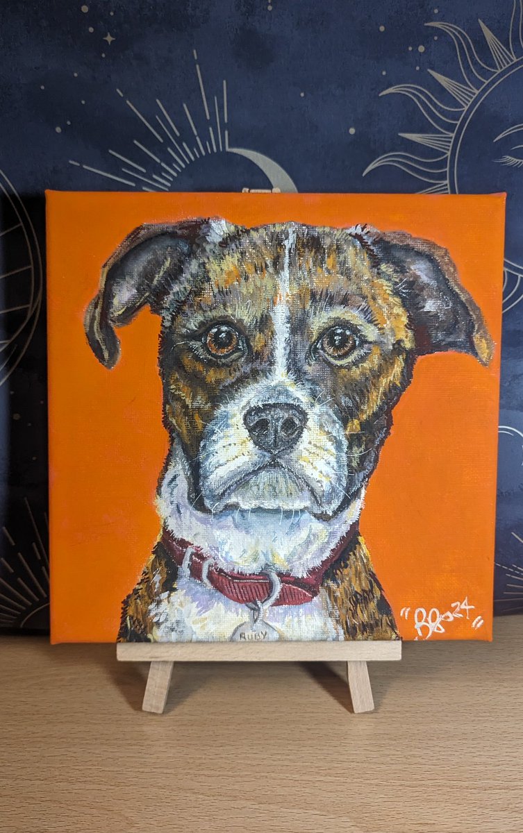 Mini Canvas (20x20) Boxer Portrait 
.
.
#painting #artist #canvas #boxerdog #boxer #dog #doggo #animalartist #art
