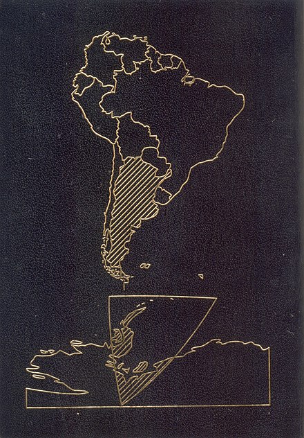 Argentina as depicted on the back of the Argentine passport