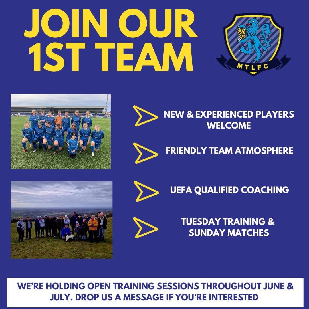 Our summer open training sessions start next Tuesday!

As we look to expand our squad, we're hosting open training sessions every Tuesday evening throughout June &amp; July ⚽️

Just drop us a message to let us know if you are interesting in coming down to meet the team