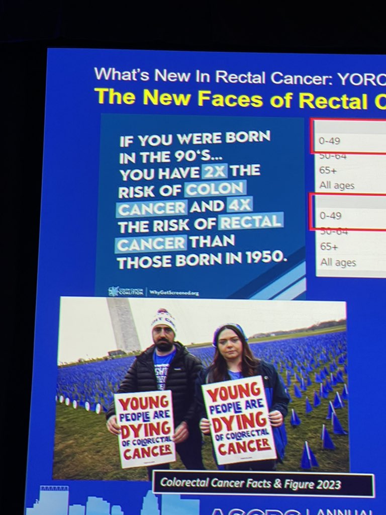 Young people are dying of Colorectal cancer.  <a href="/NancyYouMD/">Nancy You</a>  #ASCRS2024 
<a href="/TKRCD_/">TKRCD</a> <a href="/escp_tweets/">European Society of Coloproctology</a> <a href="/EmreBalikMD/">EmreBalikMD</a> <a href="/yekeduz_emre/">Emre Yekedüz</a> <a href="/BbaharK/">Beliz Bahar Karaoğlan</a> <a href="/AhmetRencuzMD/">Ahmet Rencuzogullari</a> <a href="/Erman_Akkus/">Erman Akkus</a> <a href="/DrErmanAytac/">ErmanAytac</a> <a href="/ErulEnes/">Enes Erul MD</a>