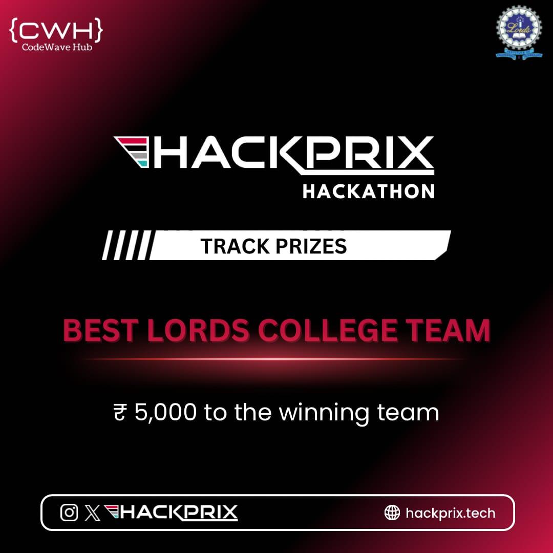 codewavehub's tweet photo. Announcing the 4 Track Prizes for Hackprix Hackathon! π€
β’
π§π»βπ» Best Lords College Team
β’
Hurry upβοΈItβs the last day to register π
β’
β’
#hackprix #codewavehub #techcommunity #lordsInstitute #india #hyderabad #Coding #hackathon #hackathon202 #innovation #engineering https://t.co/nJIFT7kkCu