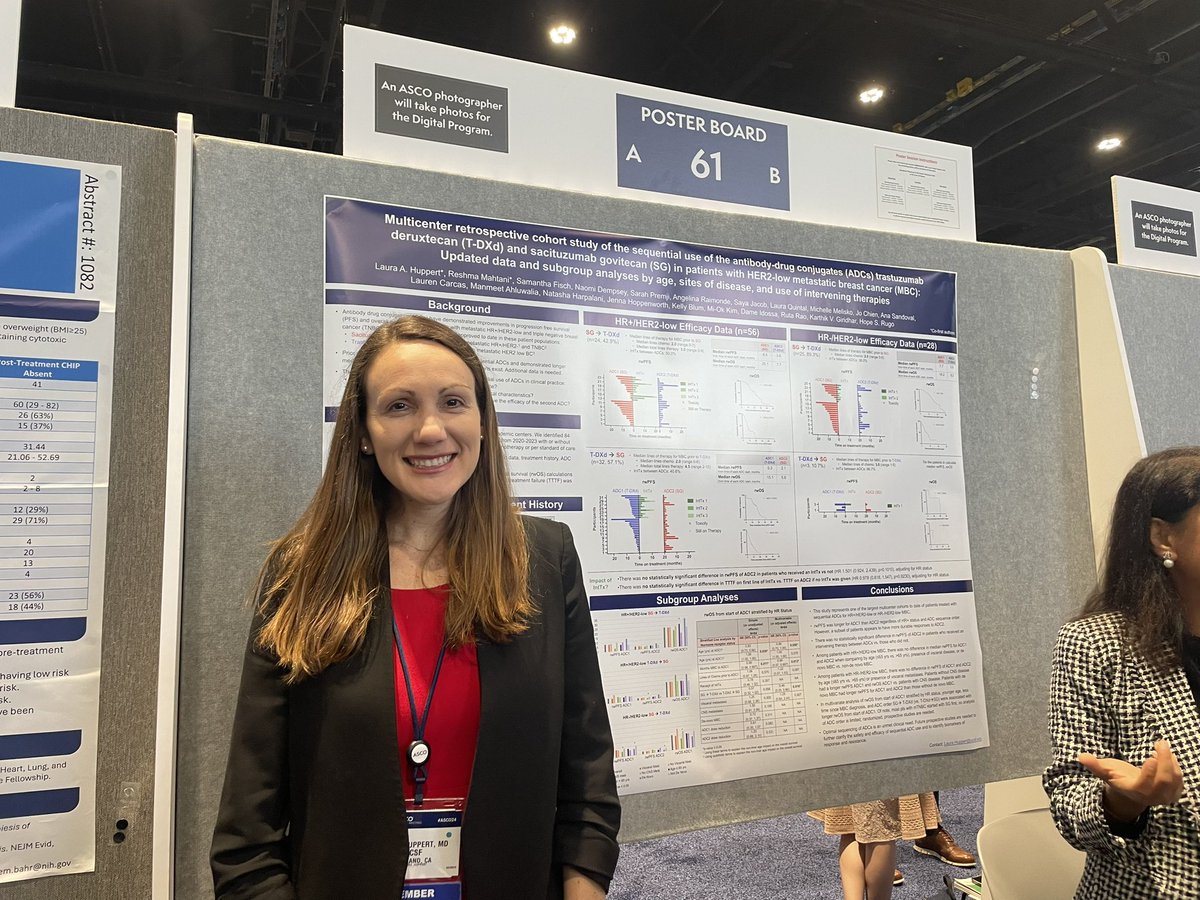 KelseyNatsuhara's tweet photo. 📣 Check out the @UCSFCancer breast team at the poster session this morning #ASCO24 👏🏼👏🏼👏🏼

🟢@laura_huppert #61 ADC sequencing
🟠@UCSFIMChiefs 🌟 resident Samantha Fisch #86 LMD outcomes
🔵Dr Jo Chien #193 ISPY EOP amcenestrant 
🔴@hoperugo: #47 on elacestrant &amp; #174 on saci https://t.co/qvEGFZs1W8