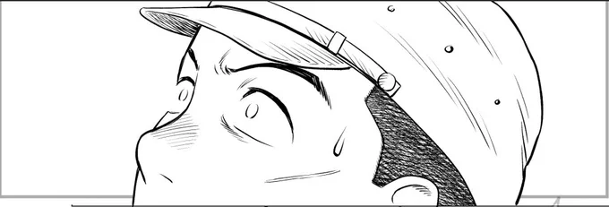 修正前のネームを参考にペン入れをしてしまってこういう顔になってる
このコマはボツです 