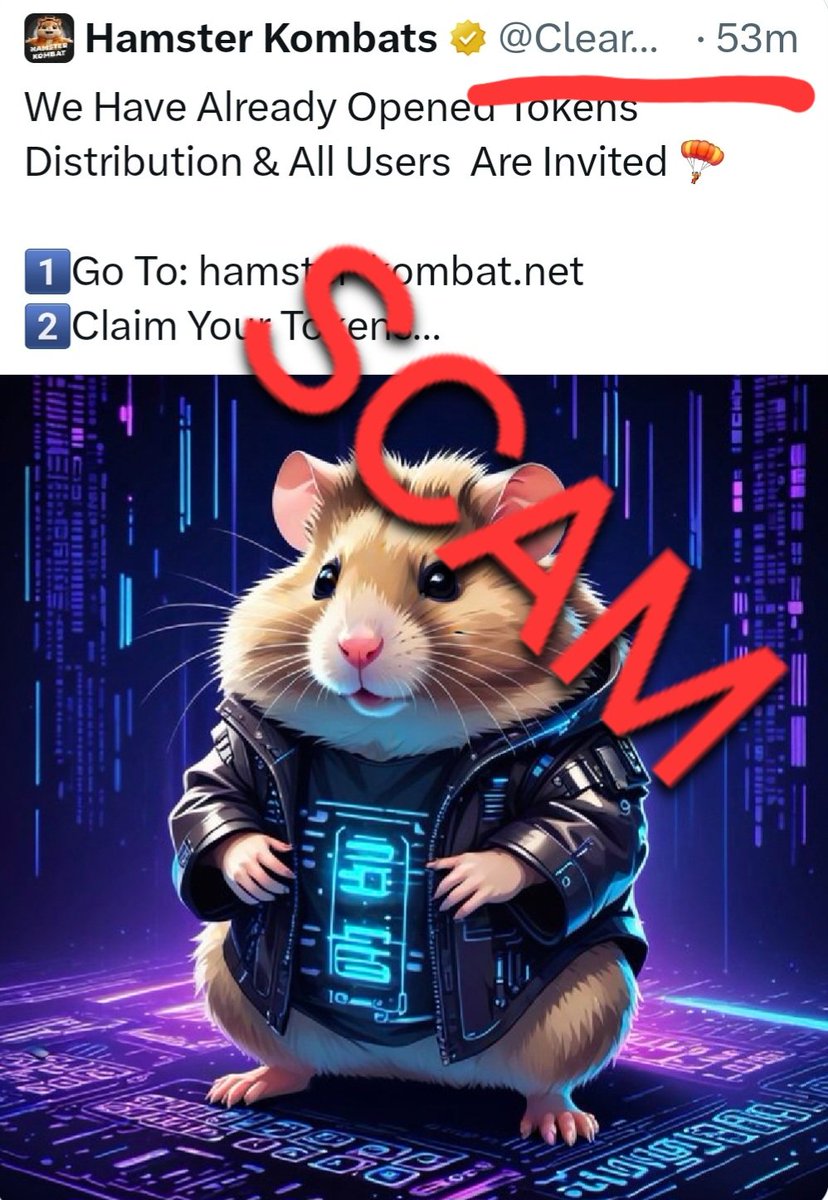 Psilo_PUNK's tweet photo. 🚨Attention, CEO Hamsters, be very vigilant!🚨
Always verify that you are interacting with the official accounts and websites. There are many impersonators these days.
Do not click on links sent to you in DMs from people you don't know. Report any suspicious activity! Stay safe! https://t.co/GavVQOmPqe