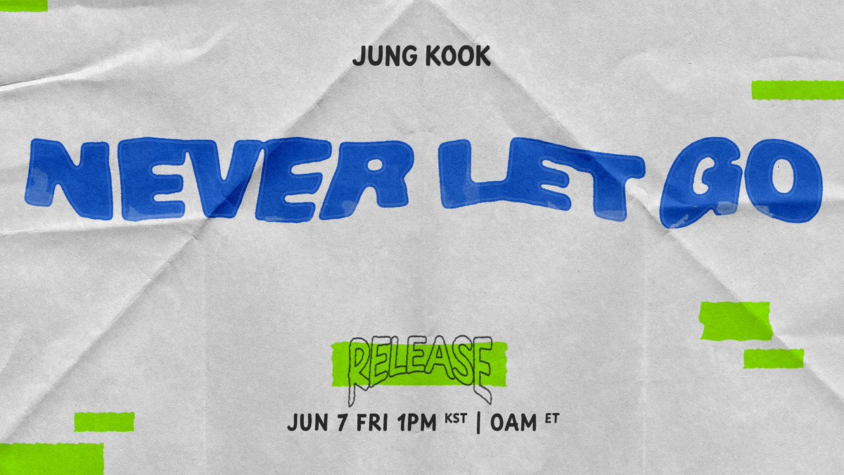 JeonJungkook_BR's tweet image. 🚨ELE AVISOU! ‘Never Let Go’, nova música de Jungkook, será lançada em 7 de junho, 1h BRT 💫

— ‘Never Let Go’ é uma homenagem sincera aos fãs de Jungkook, resumindo a mensagem de “nunca soltar as mãos uns dos outros”, como um sinal de gratidão pelo amor ilimitado dos ARMYs em…