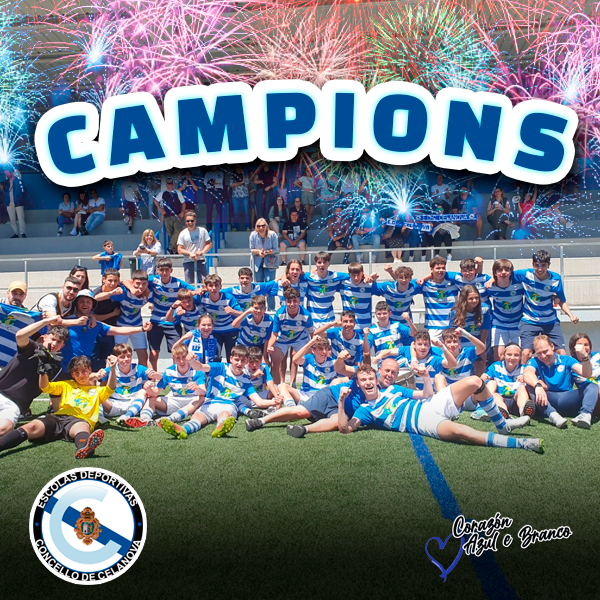 EDCCelanova's tweet photo. 🏆🏆🏆 O triunfo do cadete en Barbadas por 1-3 serviulle para converterse en campión de liga e conseguir o ascenso á Liga Galega. Enormes rapaces.💙💙💙 https://t.co/bfrBWFxHtD