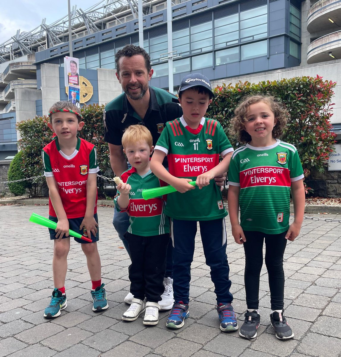 Former Mayo hurling captain Stephen Coyne with his family and relations on their way into Croke Park to support the Mayo hurlers in the Nickey Rackard All-Ireland huring final.