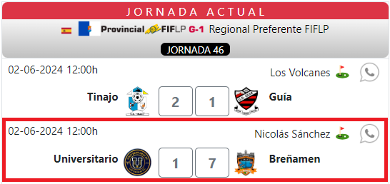 Esto en Regional Preferente es un descaro que no veas... y cómo no, los de siempre (el CD Julio Suárez) metidos en el ajo.

No les sirvió para nada (necesitaban un empate en Lanzarote), y bastante que me alegro, aunque habría preferido que ganase el Guía.

Asqueroso. 🤮🤮🤮