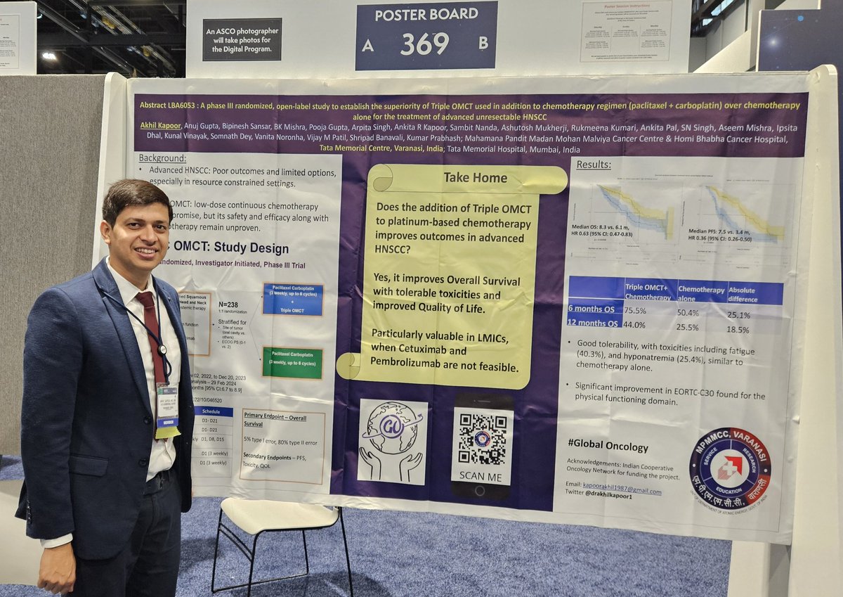 drakhilkapoor1's tweet image. Results of our Phase III RCT of addition of Triple OMCT to Chemotherapy in platinum sensitive HNSCC. 
Both significant PFS and OS benefit, somewhat similar to CETUXI.
Immediately practice changing for those who can&apos;t afford IO/Cetuximab. 
@ASCOPost @Bipinesh @csoncol @SuyogCancer