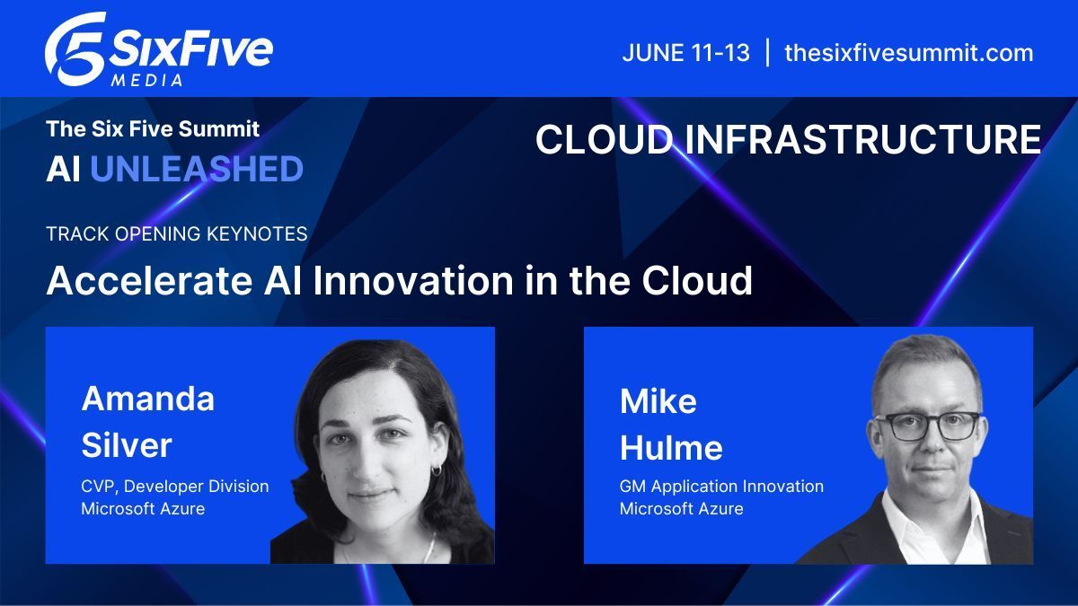 🚀 Join @amandaksilver, CVP Developer Division at @Microsoft, at the #SixFiveSummit24 on June 11! Learn how to accelerate AI innovation in the cloud with Microsoft's developer tools and Azure application platform. Register now: buff.ly/3VnWYIL