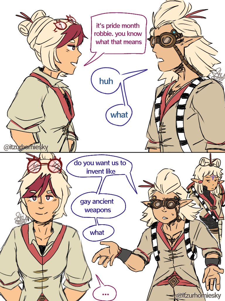 itzurhomiesky's tweet image. not sure if someone had already done this before but oh well!

ahahaha this took way too much time and effort for a shitpost 😭 but anyway, HAPPY PRIDE MONTH ZELDATWT 🏳️‍🌈👊🔥🗣‼️

#sheikahtrio #purah #robbie #impa #tloz #hwaoc #botw #zelda