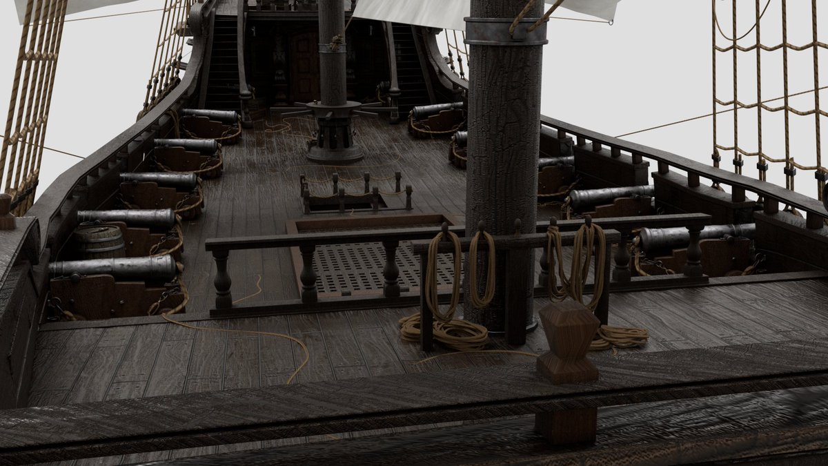 DerNervenstrang's tweet photo. This took me way too long to make. 😅 #blackpearl #potc #C4D #redshift https://t.co/f3ZTnE4Exo