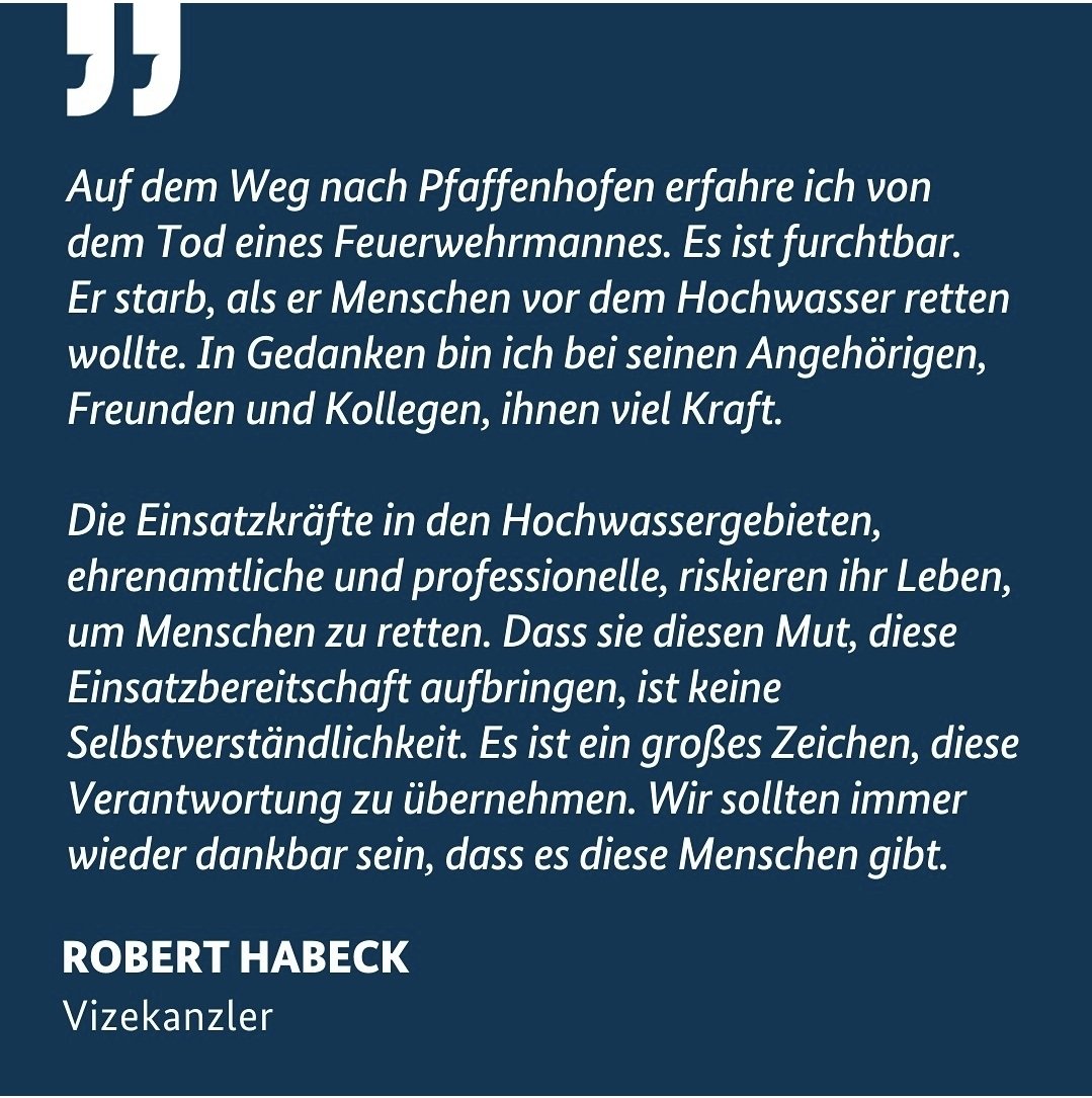 #RobertHabeck #Bayern #Deutschland #Hochwasser