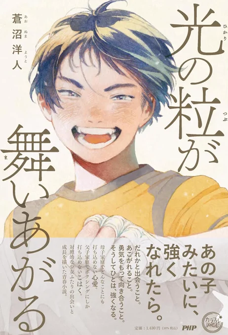 お仕事の紹介です。
小説『光の粒が舞いあがる』(蒼沼洋人さん著/PHP研究所・カラフルノベル)の装画と、挿絵を数点担当しました。
デザインは野条友史さんです!

女子ボクシングを通じて描かれるふたりの女の子の物語です。6/26頃発売予定とのことですのでぜひチェックしてみてください🥊 