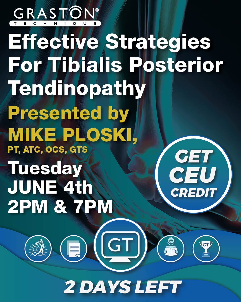 GrastonTech's tweet image. It&apos;s not too late to sign up...
Register for our JUNE 4th Webinar:

2PM or 7PM -&amp;gt; rpb.li/xKcbAP

#FunFactFriday #Graston #GrastonTechnique #GrastonTherapy #IASTM #ManualTherapy #Training #Webinars