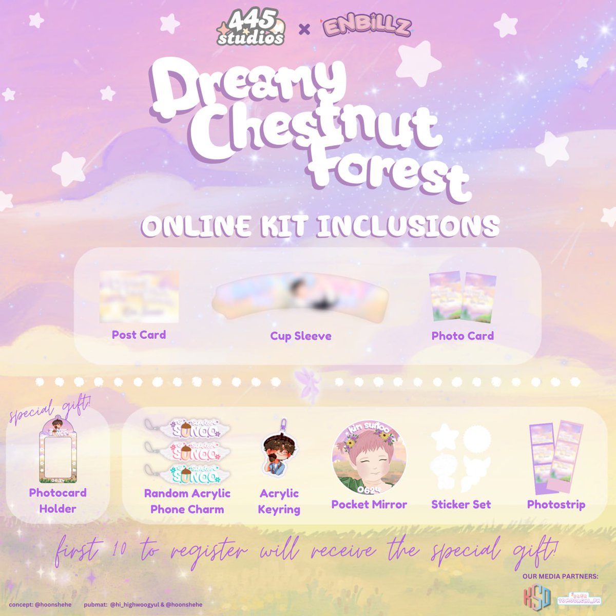 445studios's tweet photo. Spread your wings fairies! Let's all  enter the Dreamy Chestnut Forest with our Sunshine Fairy, ✨Kim Sunoo✨

First 10 fairies will receive a special photocard holder 🫶

✨ORDER FORM: https://t.co/V7ga9hF7lt
#DreamyChestnutForestWithSunoo https://t.co/yqwQHF1YrN