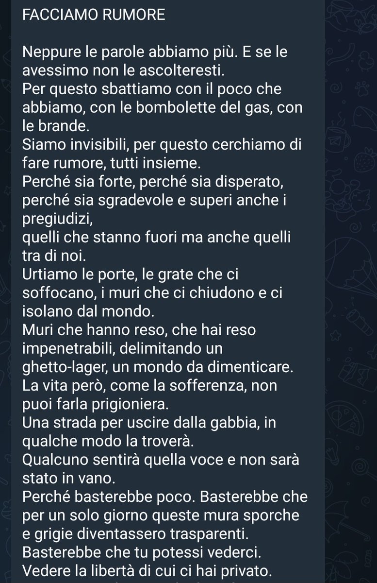 frontiere_zero's tweet photo. Il #2giugno dalle patrie galere

Comunicato dei detenuti di Regina Coeli in mobilitazione nel carcere con il primato di suicidi e sovraffollamento 

#Roma https://t.co/RgYwKR1LjE