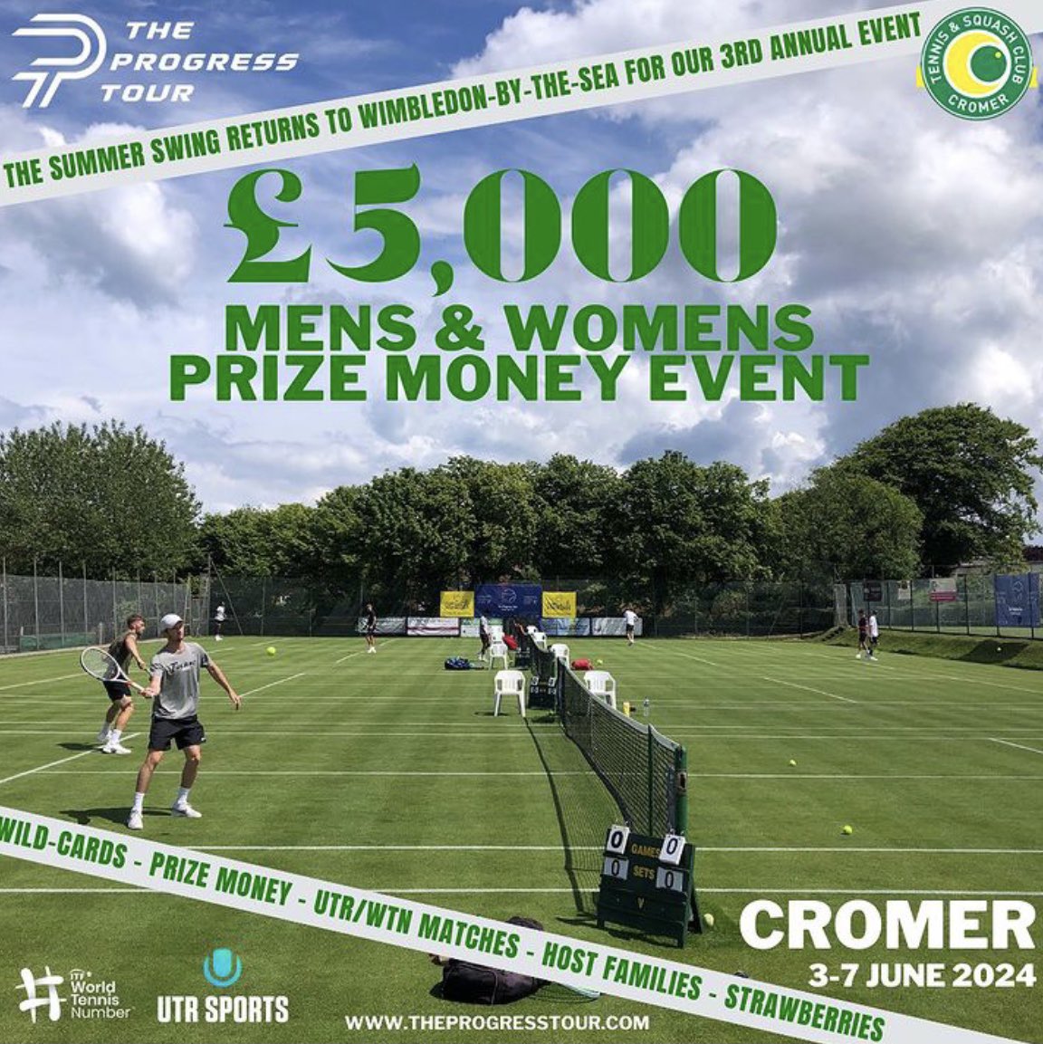 CROMERTENNIS's tweet photo. STARTS TOMORROW  10.30am🎾🎾🎾
If you are a fan of tennis then this is a must, some of the best tennis outside of Wimbledon and its FREE.
Bar open all day selling drinks and food

@norfolktennis @TheProgressTour 

#cromer #northnorfolk #norfolk #summerswimg #grasscourttennis https://t.co/tDjXgoZYz9