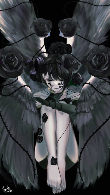 「black hair flower」 illustration images(Latest)