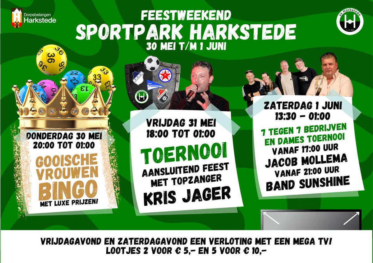 De organisatie van de feestweek Harkstede bedankt alle 500 bezoekers voor hun aanwezigheid en de tientallen vrijwilligers die deze feestweek tot een groot succes hebben gemaakt.

Er zijn al weer voldoende nieuwe ideeen om volgend jaar de week verder uit te breiden.