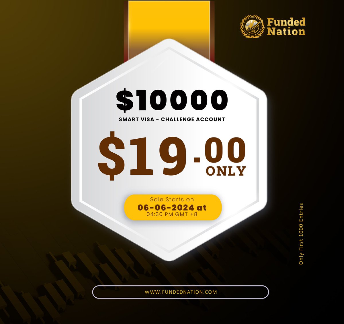 Do you know that in @FundedNation you can get a $10k account with just $19 ), yes you heard me right with just $19 you can get a $10k account. This offer will start 6/6/2024, so follow and turn on notification, so you'll not miss this life-changing opportunity. #FundedNation