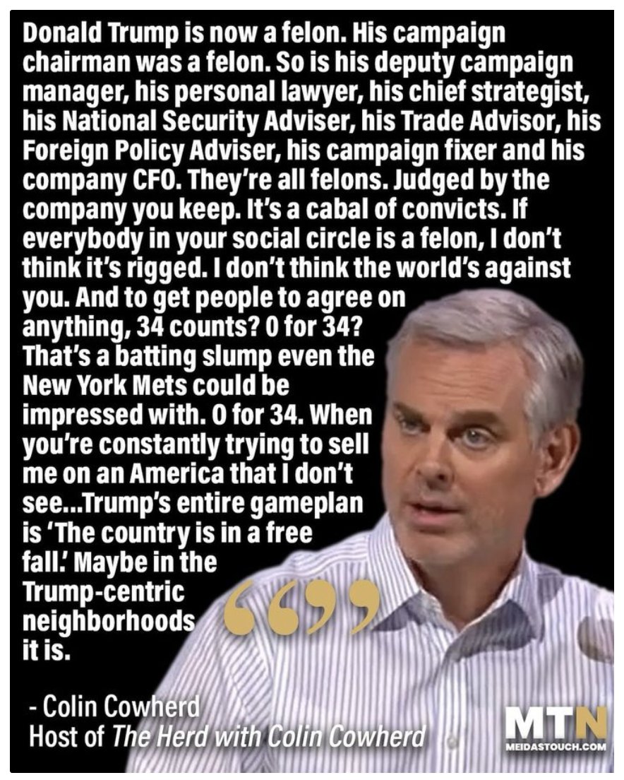 Colin Cowherd nails it 👇 #TrumpCrimeFamily