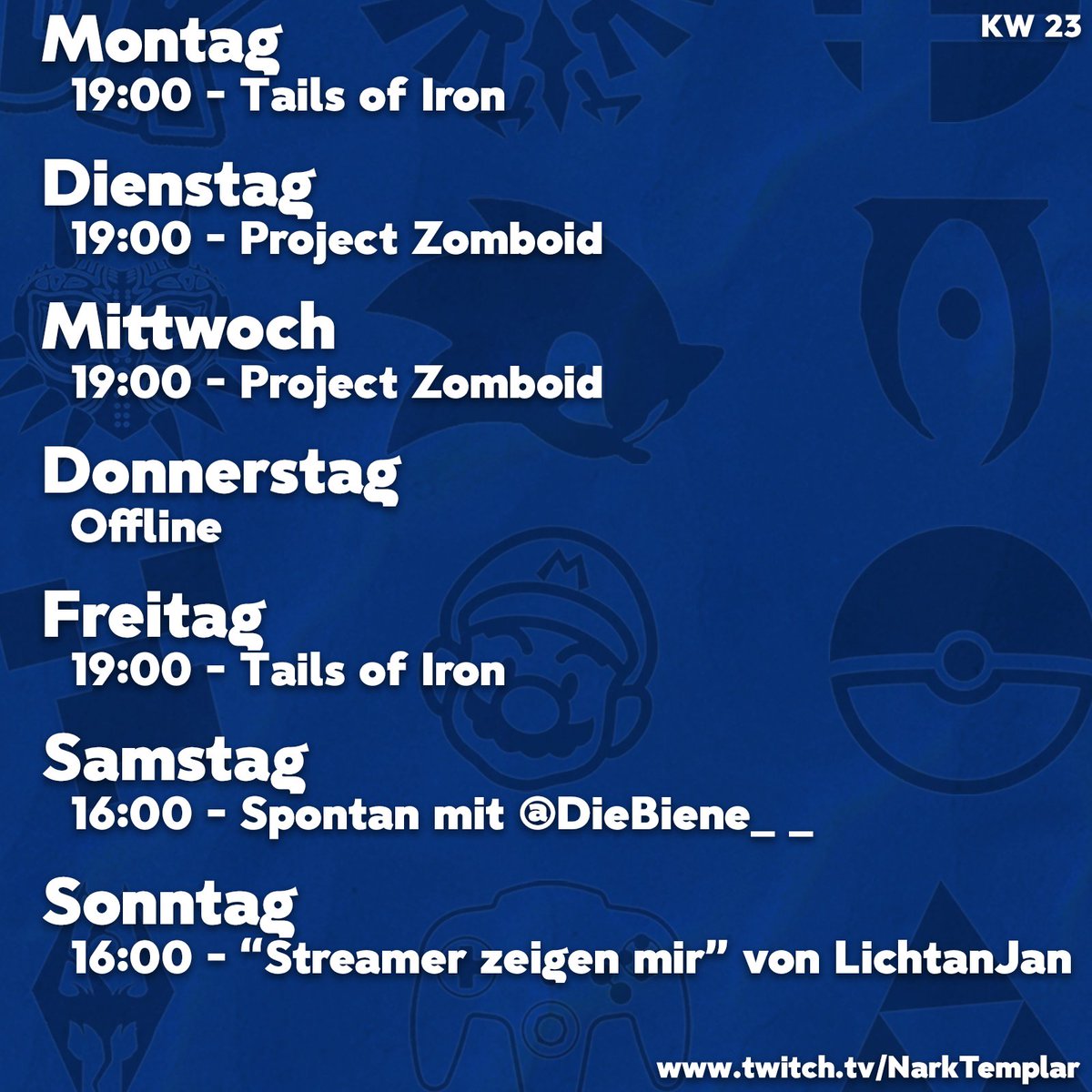 Was für eine geile Woche! Freu mich schon riesig zusammen mit <a href="/diebiene_/">diebiene__</a> gemeinsamzu zocken und auf das Mega auf das Format von LichtanJan am Sonntag  UwU zusätzlich gibt es natürlich noch Schwänze aus Eisen und etwas Zombiegeschnätzel

Wie sieht eure Woche aus #twitchstreamer ??