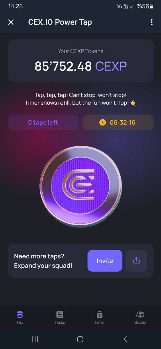 Telegram kullanıpta hala $CEXP AirDrop’una katılmayanlar çok pişman olacak! 
Günde 3-4 defa girerek bir ayda En az 1.000$ kazanırız diye tahmin ediyorum.

Hemen gelin arkadaşlar:

t.me/cexio_tap_bot?…