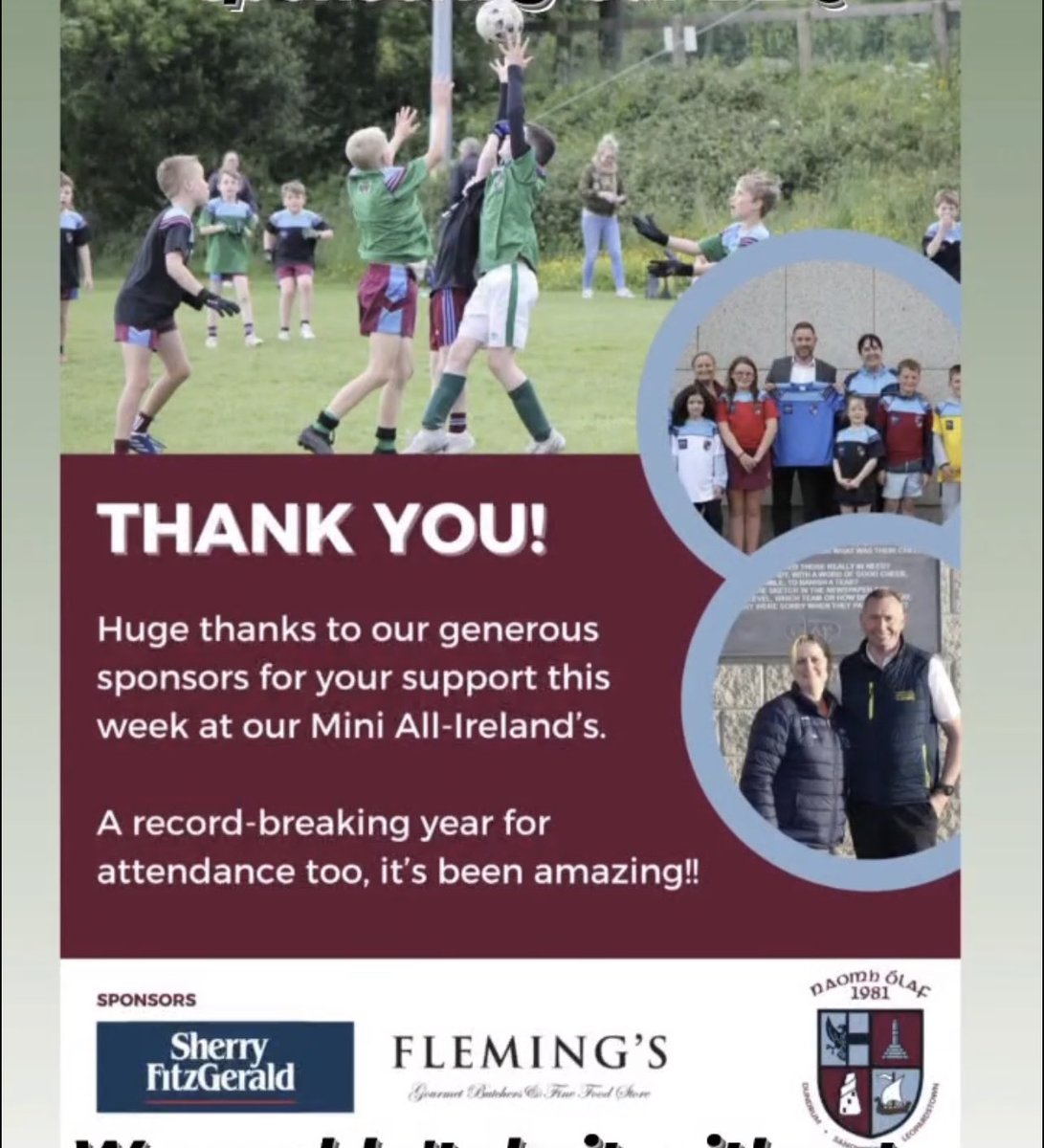 NaomhOlaf's tweet photo. Thank you to our Mini All Ireland sponsors @Sherry_Fitz and also to @CllrMFleming  for providing the BBQ which catered for a record attendance of 530 kids !! 

Our community is growing and this support is greatly appreciated! 

#NaomhÓlaf #Miniallirelands https://t.co/zYf6EtDgUh