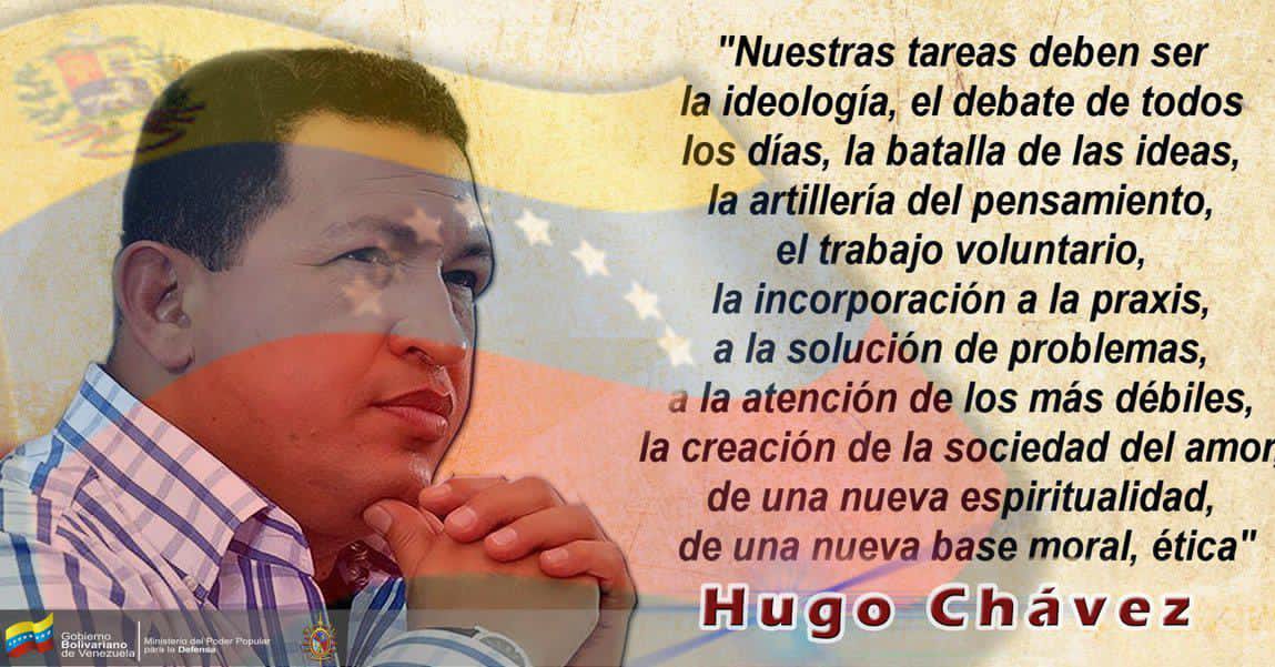 Buenos días Venezuela, Hoy en este día iniciamos el día con un pensamiento de nuestro Comandante Supremo, Hugo Rafael Chávez Frías.