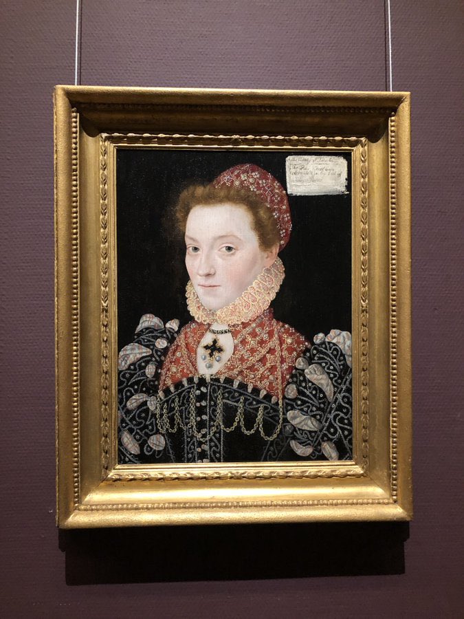 Elizabeth Fitzgerald, baroness Clinton, later Countess of Lincoln, ?1528-1590 known as 'The Fair Geraldine' painted c. 1560 attributed to Master of the Countess of Warwick. On view in the National Gallery of Ireland this day 3 years ago. Daughter of the 9th Earl of Kildare.