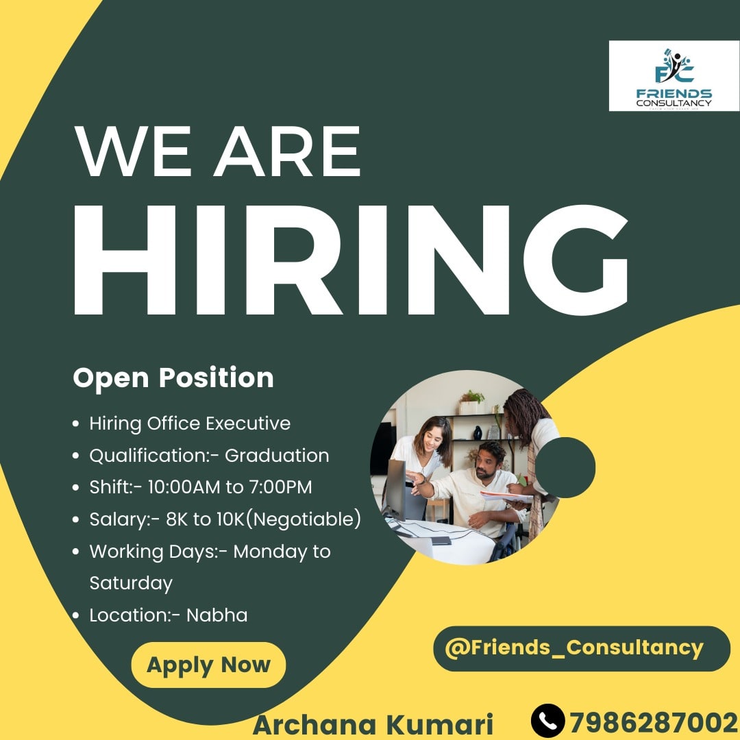 fcpatiala's tweet photo. Urgent Requirement of Office Executive
Interested Person Share your updated resume **7986287002** https://t.co/tlbc6rRHjr