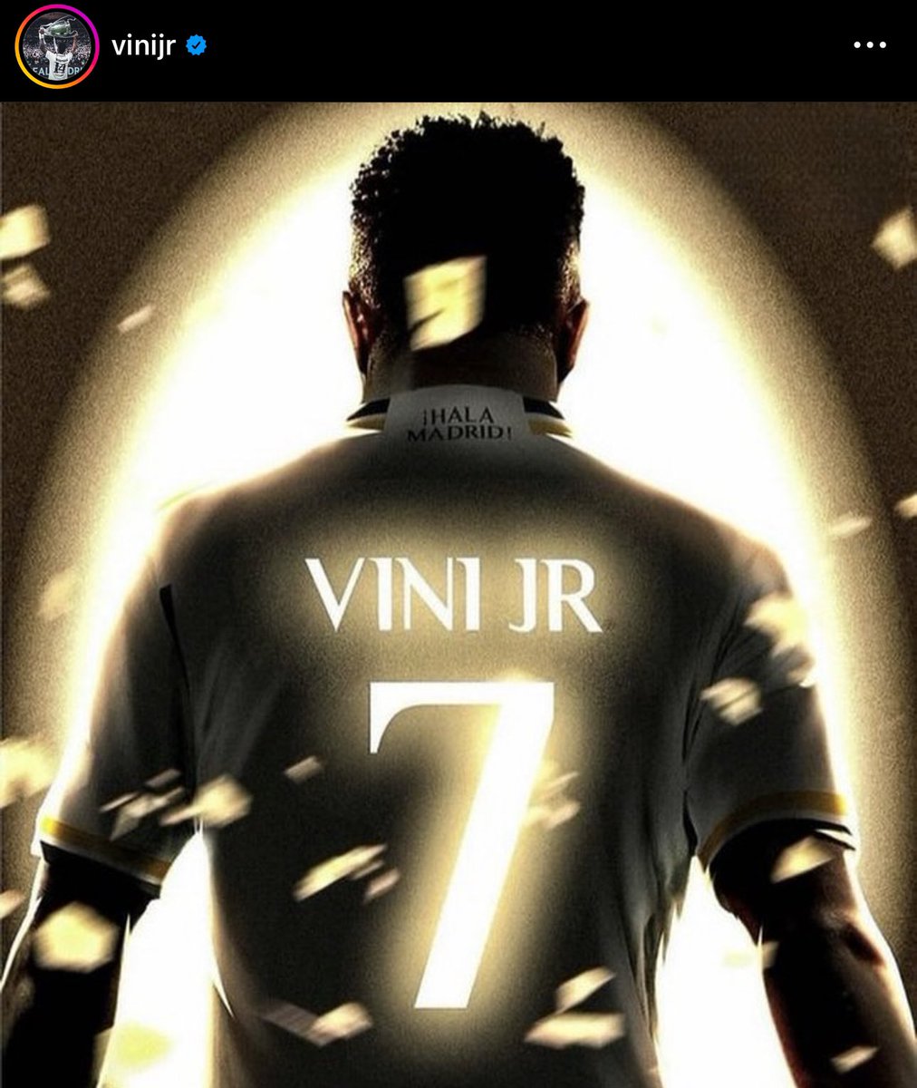 Vinicius Jr on IG… 🤴
