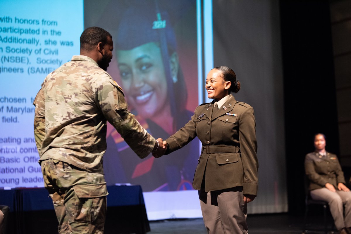 MorganStateU's tweet photo. Continuing Morgan's long tradition of military service, ten graduates of our ROTC Bear Battalion were commissioned as U.S. Army Second Lieutenants. 🪖 These dedicated cadets marched a step closer to their goals, and we honor their commitment to serve our country. 🎓 #MorganGrad24 https://t.co/zhkiaq6azl