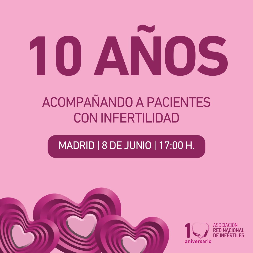 redinfertiles's tweet photo. Ven a compartir una tarde con nosotras para conmemorar nuestro 10º aniversario🎉

🥳Ven el 08/06 a Madrid para disfrutar de una tarde llena de emociones. Escucha historias inspiradoras y disfruta de un podcast en vivo entre otras muchas cosas

Inscríbete!🔗https://t.co/XkZdX4280N https://t.co/XfZVgdVNV3