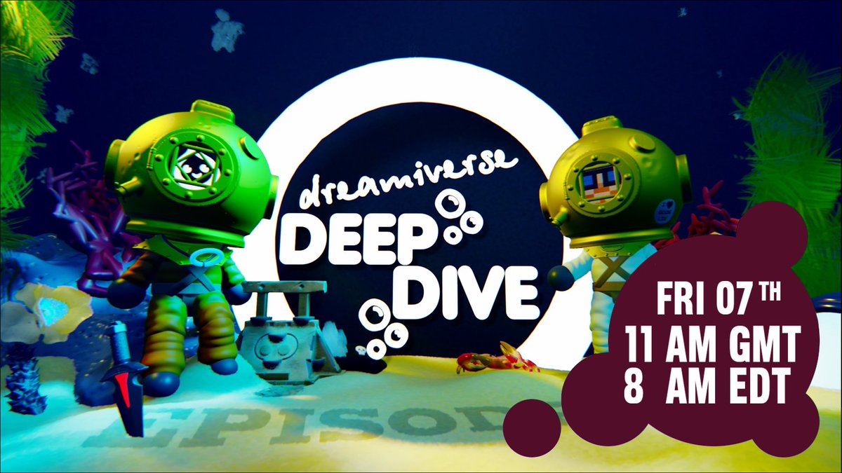 schreppybroepke's tweet photo. Dreamers! We have been out of the water for too long -- it's time for another dive: Join us on June 7th, at 11am GMT / 8am EDT, for the next episode of "Dreamiverse Deep Dive": an unconventional starting time for a very special guest 😃👍
More info as it develops!
#MadeInDreams https://t.co/iiDrNr7KSi