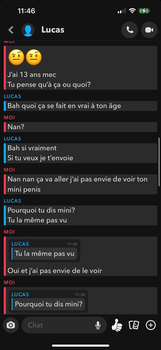 nicolasjlt's tweet photo. Quand je demande à ma fille de 13 ans ce qu'elle a fait ce matin @LaTeamMoore1 #pedo #snapchat #MeToo https://t.co/voumFxWEW8