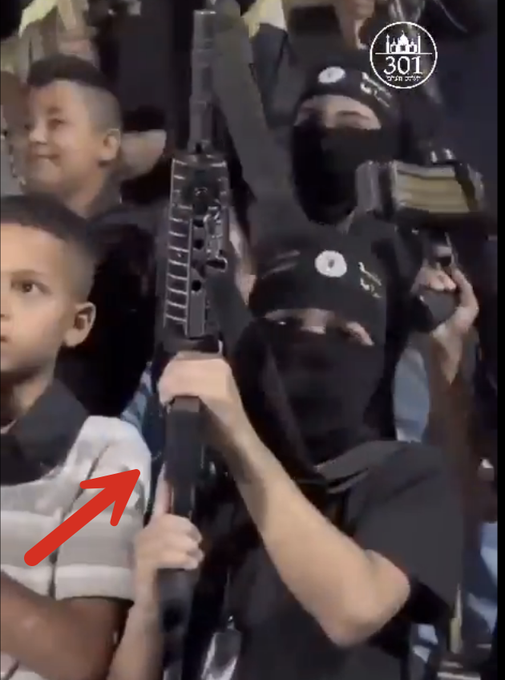 ImtiazMadmood's tweet photo. "Each of these Palestinian children has been trained in firearms handling. Note their fingers kept outside the trigger guard. Something that an untrained kid holding a gun won't normally ever do. These are not kids. These are child soldiers. This is child abuse."
~ Daniel @VoteLewko