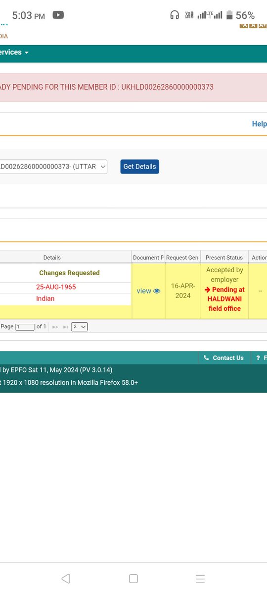 vijay_conquer's tweet photo. @socialepfo @mygovindia @LabourMinistry @MIB_India @PIB_India Ye hai aapka kaam lagbhag 2 month se wait kar raha hu date of birth change karne ke liye abhi tak change nahi hua agar kisi ko paiso ki urgent jarurt ho toh woh kya karega paise withdrawal karne Tak ek saal lag jayega aise toh https://t.co/QnVSdWEqNi