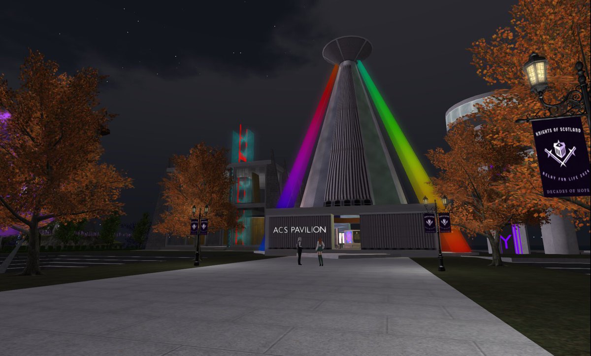 EthanWestland's tweet photo. Finishing up the campsite so we can enjoy Relay Week. Next Saturday is the big day, walking the track in teams. This has been a lot of fun to experience. You can find ours on the sim RFL Promise if you want to drop by and check it and the others out! #RelayForLife #SecondLife https://t.co/OOE9u342Gx