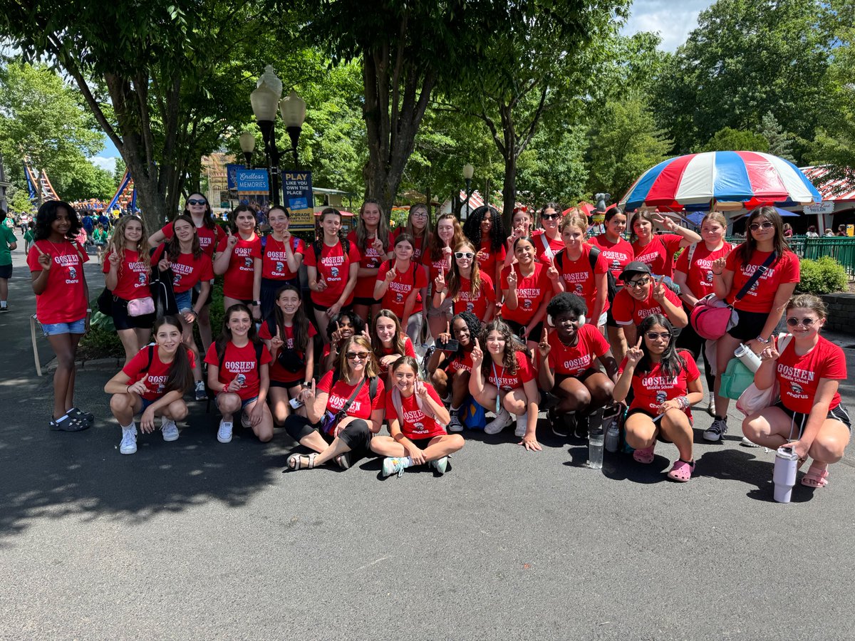 Congratulations!! Goshen Middle School Harmony &amp; Select Chorus members at Lake Compounce Music in the Parks Competition won 1st Place with an Excellent Rating in the category Treble Choir-Division A-MS-C!
So very proud of them! Super job everyone!! YEAH!! <a href="/GCSDMusic/">Goshen Music K-12</a> <a href="/GoshenCSD/">Goshen Schools</a>