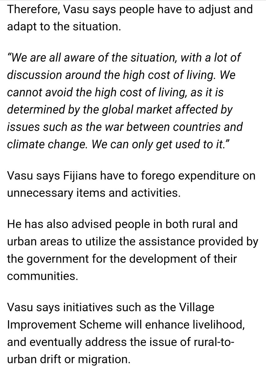 edwin_nand's tweet photo. I now believe these Ministers open their mouths fully intending to put their collective feet in them.

Ifereimi Vasu telling people to forego 'unnecessary items and activities.'

You and your fellow MPs forego the payrise funded by taxpayers!

#nopayrise #fijipol https://t.co/84xMVwBa0v