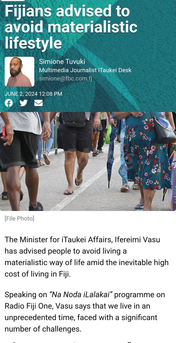 edwin_nand's tweet photo. I now believe these Ministers open their mouths fully intending to put their collective feet in them.

Ifereimi Vasu telling people to forego 'unnecessary items and activities.'

You and your fellow MPs forego the payrise funded by taxpayers!

#nopayrise #fijipol https://t.co/84xMVwBa0v