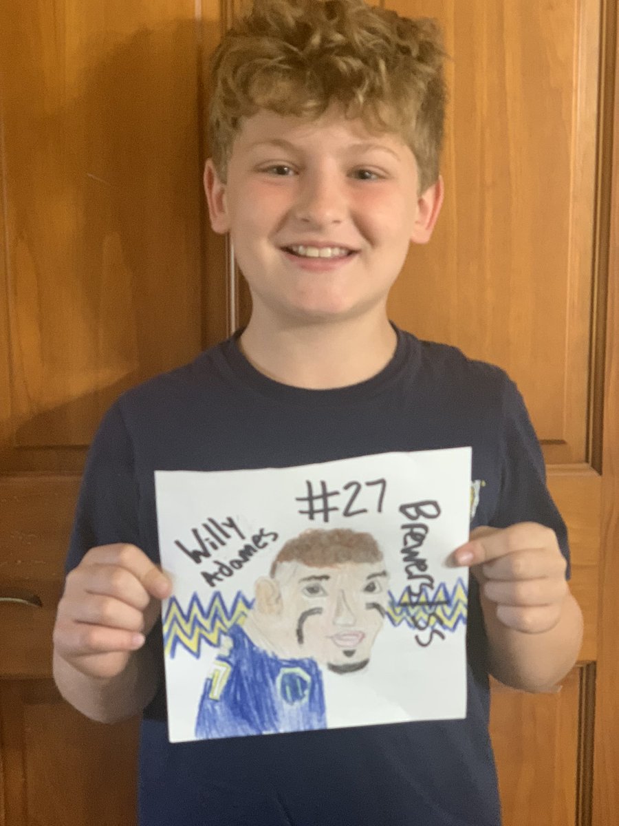 czellmo's tweet photo. @willya02 We enjoyed being at the ballpark to watch your awesome walk off single to win the game, congratulations! 

Mason was so excited he drew this picture of you and wanted to share it! https://t.co/tdhxUzY6nT
